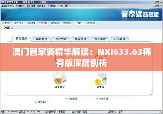 澳门管家婆精华解读:NXI633.63稀有版深度剖析