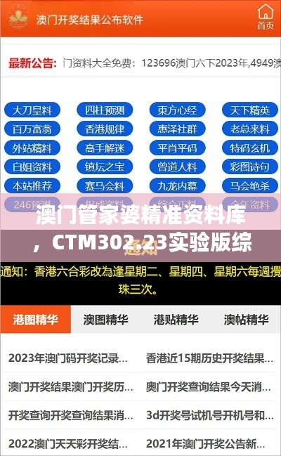 澳门管家婆精准资料库,CTM302.23实验版综合策略解读
