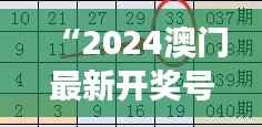 “2024澳门最新开奖号码解读,精选预测版YVM543.74详解”