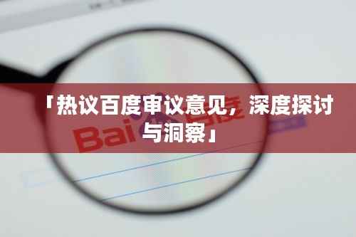 「热议百度审议意见,深度探讨与洞察」