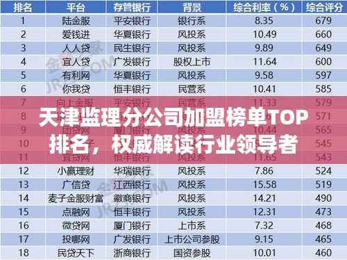 天津监理分公司加盟榜单TOP排名,权威解读行业领导者