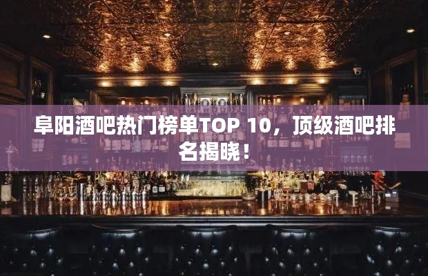 阜阳酒吧热门榜单TOP 10,顶级酒吧排名揭晓!